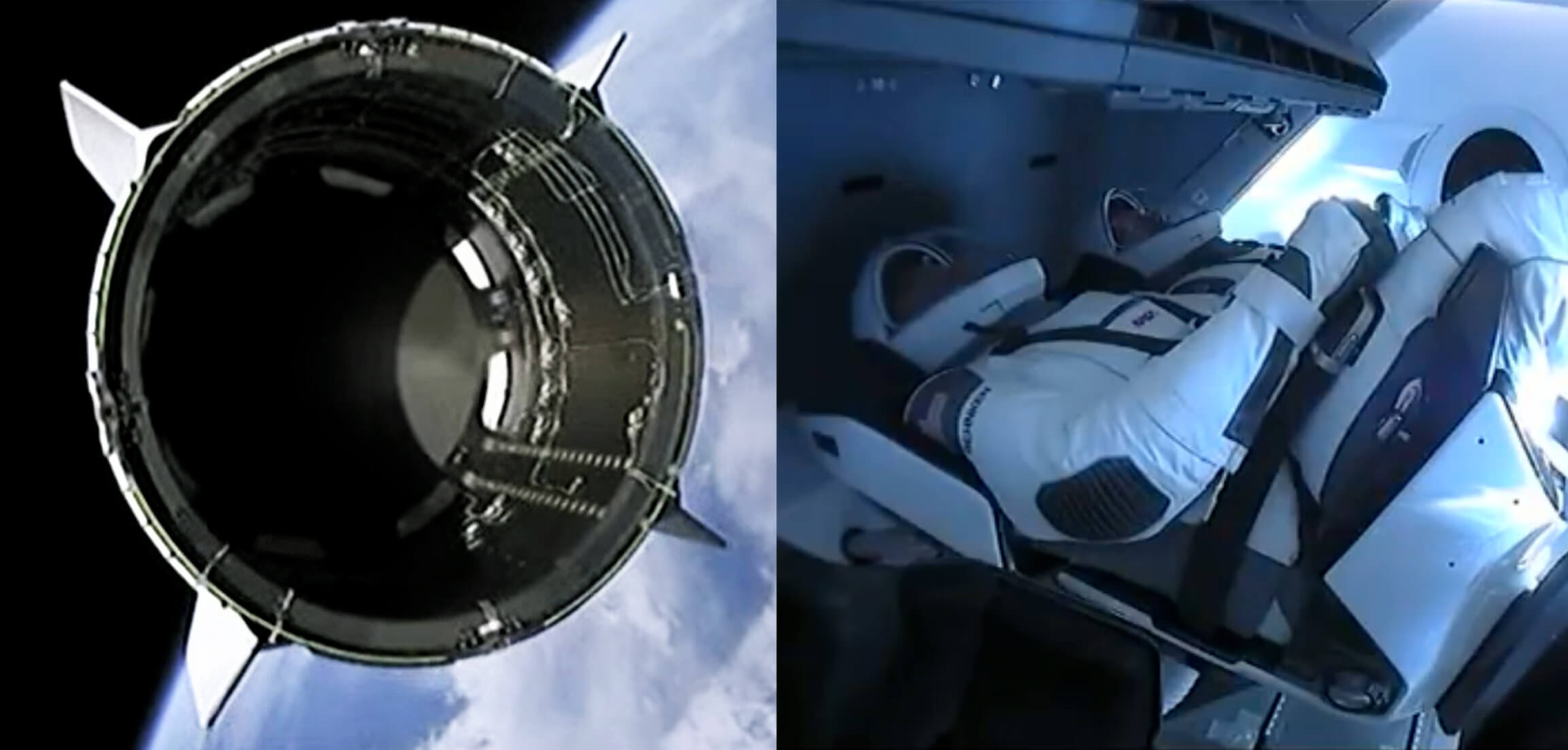 스페이스 성공적으로 출시 우주선은 승무원의 용 ISS