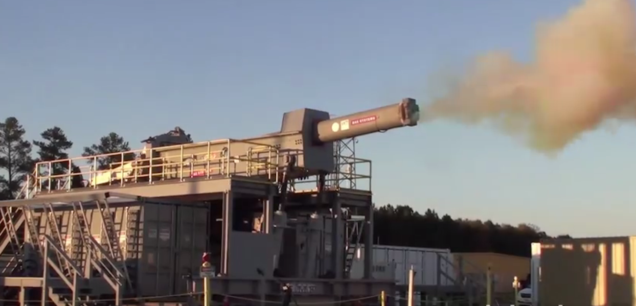 Began testing the rapid-fire railgun weapons