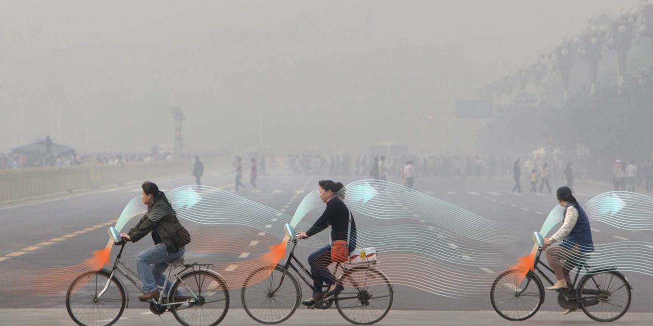 De l'air de Pékin ont proposé de nettoyer à l'aide de vélos