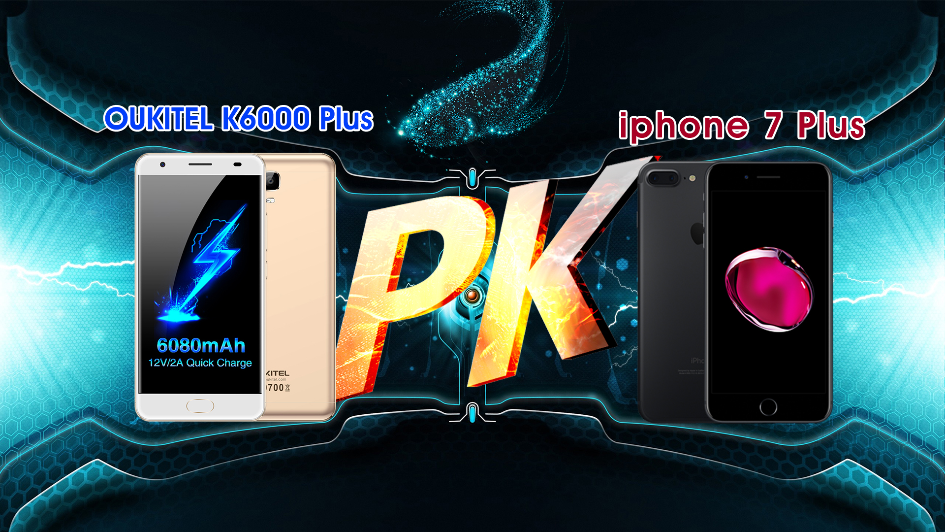 OUKITEL K6000 Plus contre iPhone 7 Plus: qui est qui?