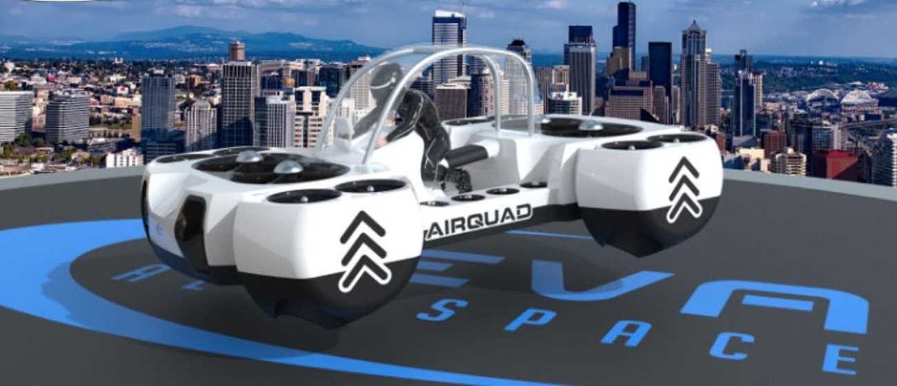 Presented AirQuadOne — personal flying kvadrobayk