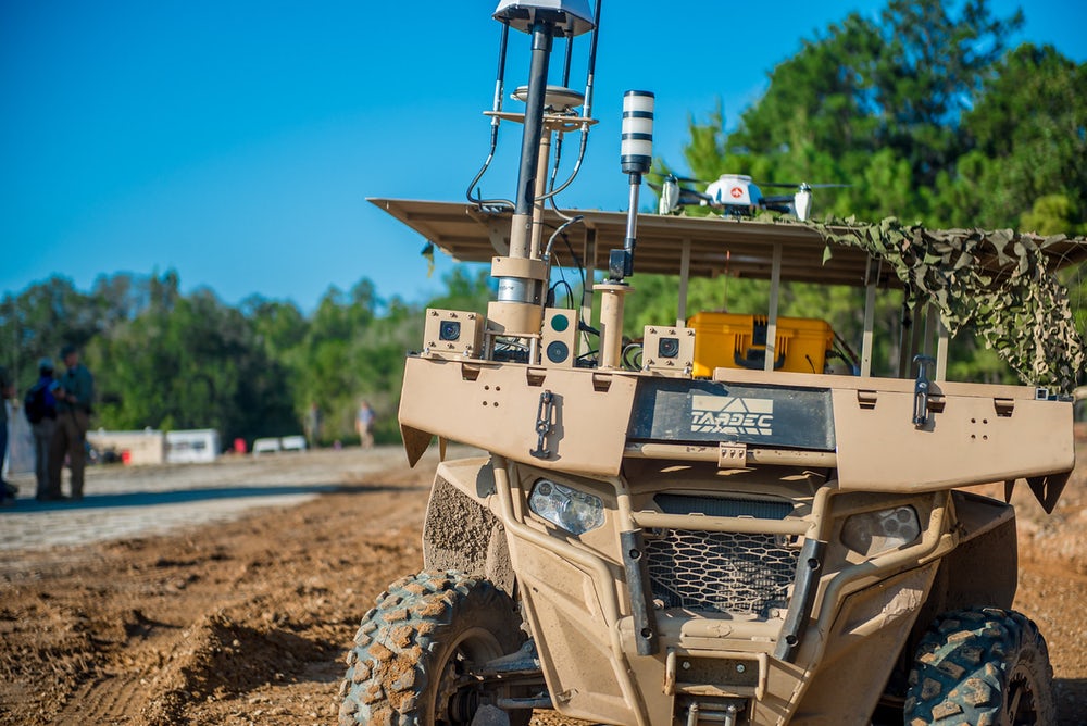 Det AMERIKANSKE militæret har hatt felles øvelser droner og roboter