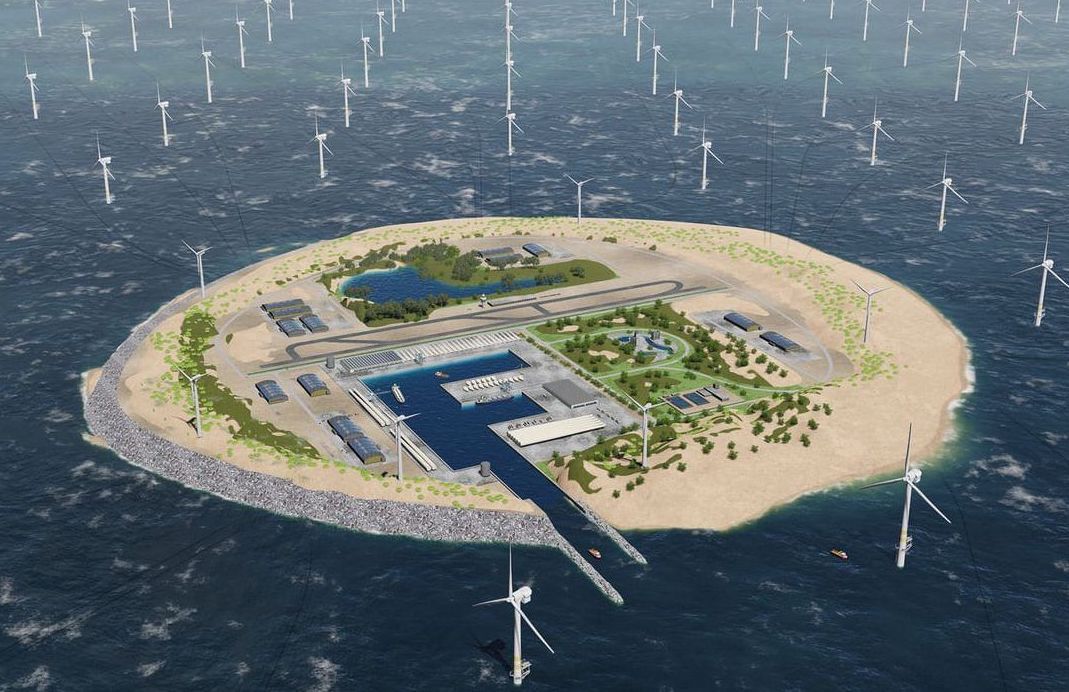 拟议建造的一个巨大的风力农场在北海