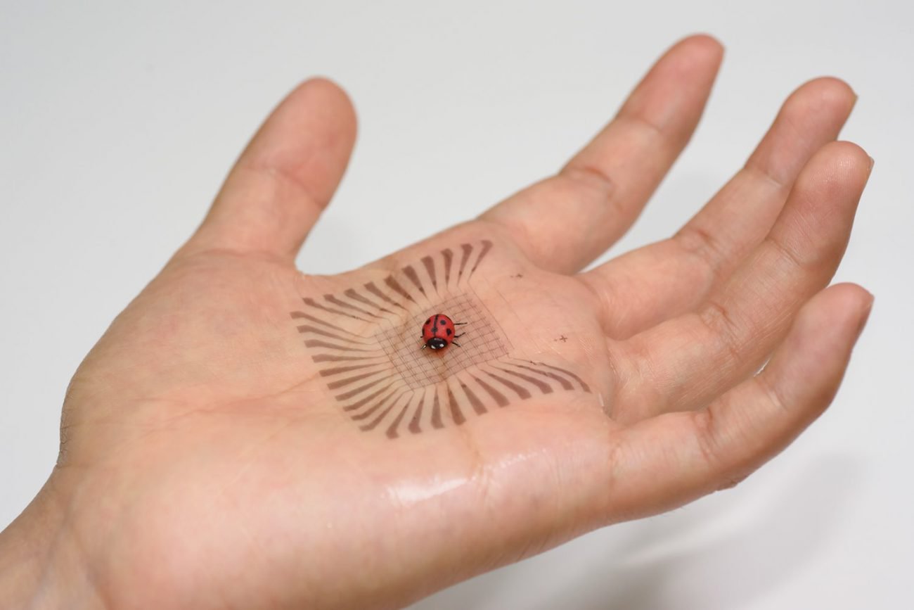 A new type of artificial electronic skin allows you to feel touch