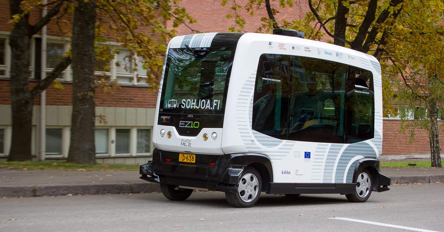 在赫尔辛基推出一个自治的无人驾驶巴士