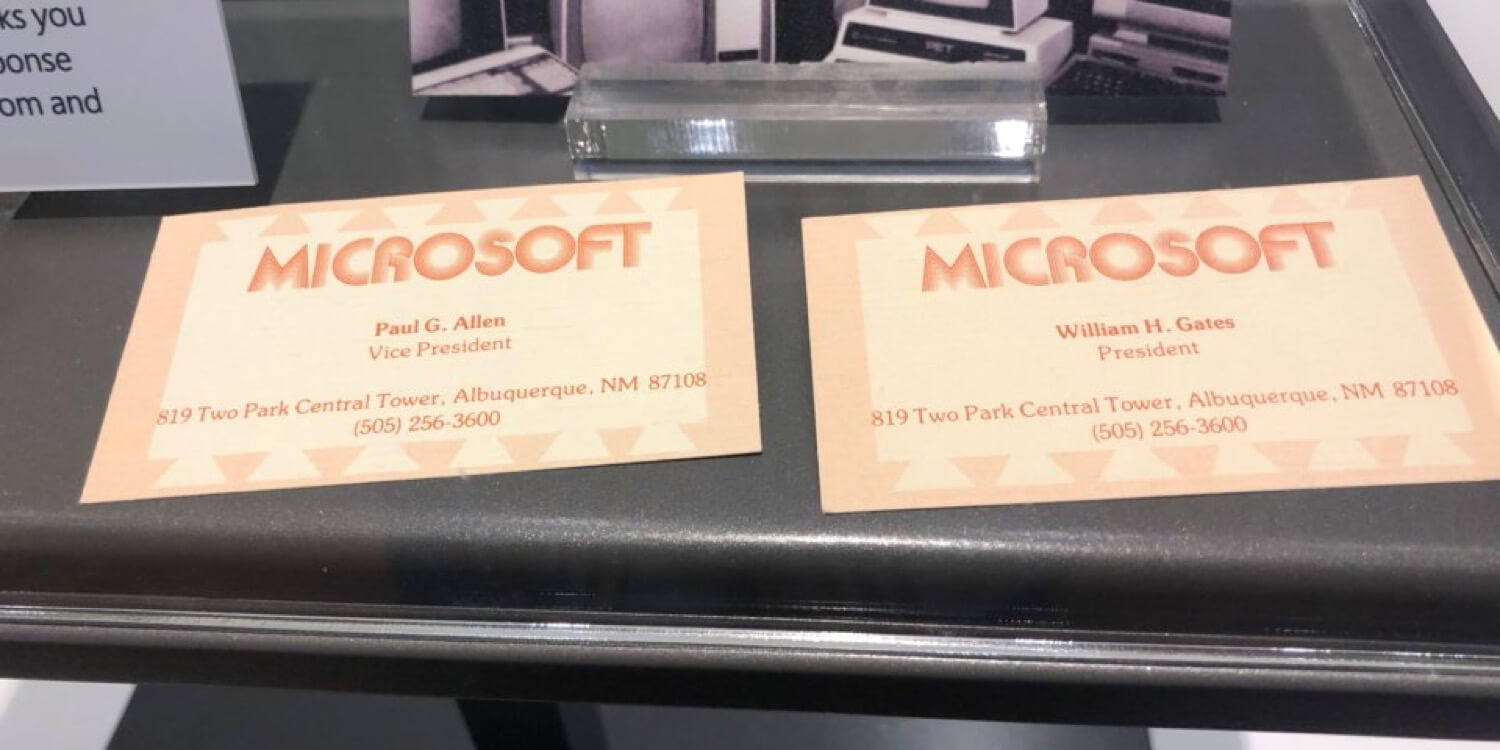 The story of the first business card of bill gates and Paul Allen