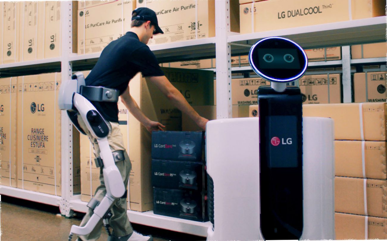 LG a présenté exosquelette pour le déchargement et de manutention