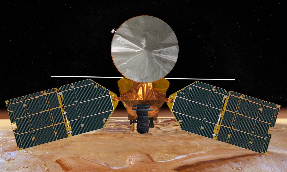 Orbital a marte de la sonda hecho una foto безмолвного rover 