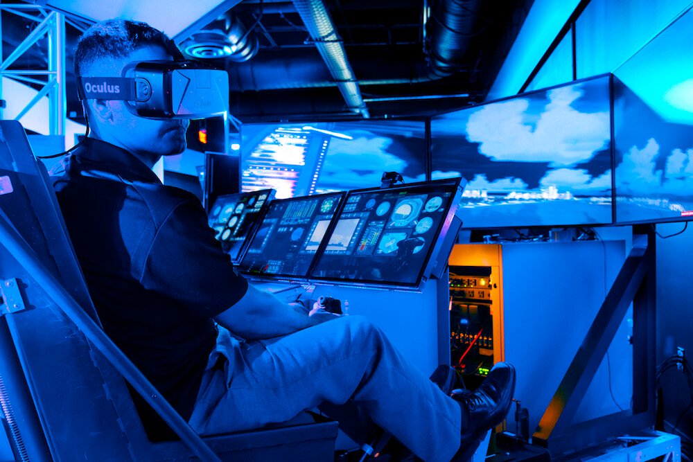 Piloten anfangen zu trainieren in der virtuellen Realität