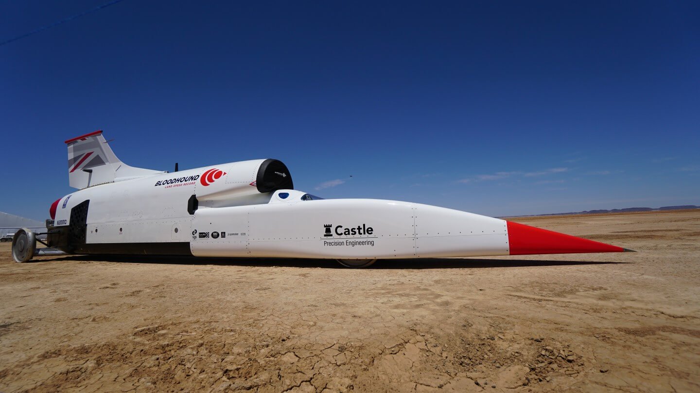 Jet-Auto Bloodhound SSC getaktet bis 537 Kilometer pro Stunde