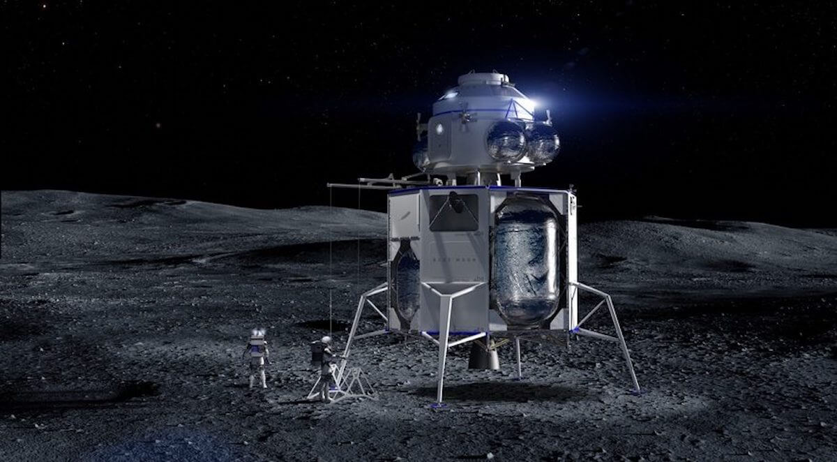 Blue Origin und SpaceX arbeiten «unter Aufsicht» der NASA an der Entwicklung des Mondes