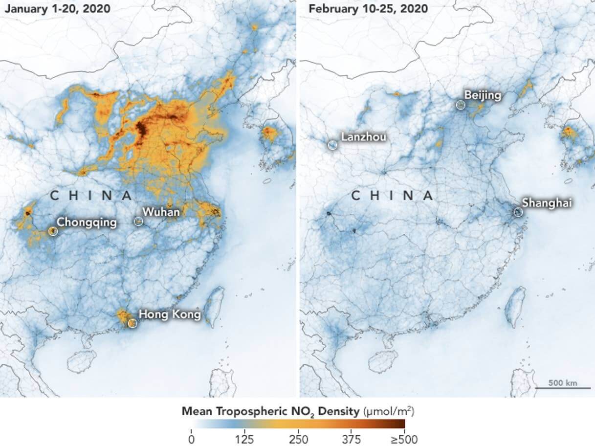 Due to the outbreak of coronavirus, the amount of harmful emissions into the atmosphere significantly reduced